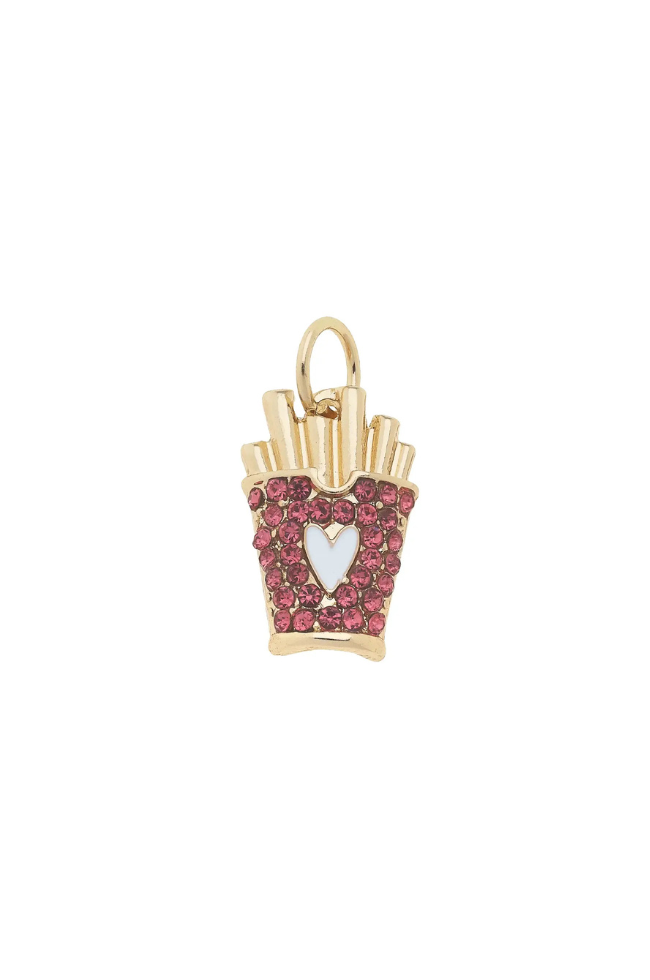 Le Frites 3D Leather Charm In Orange