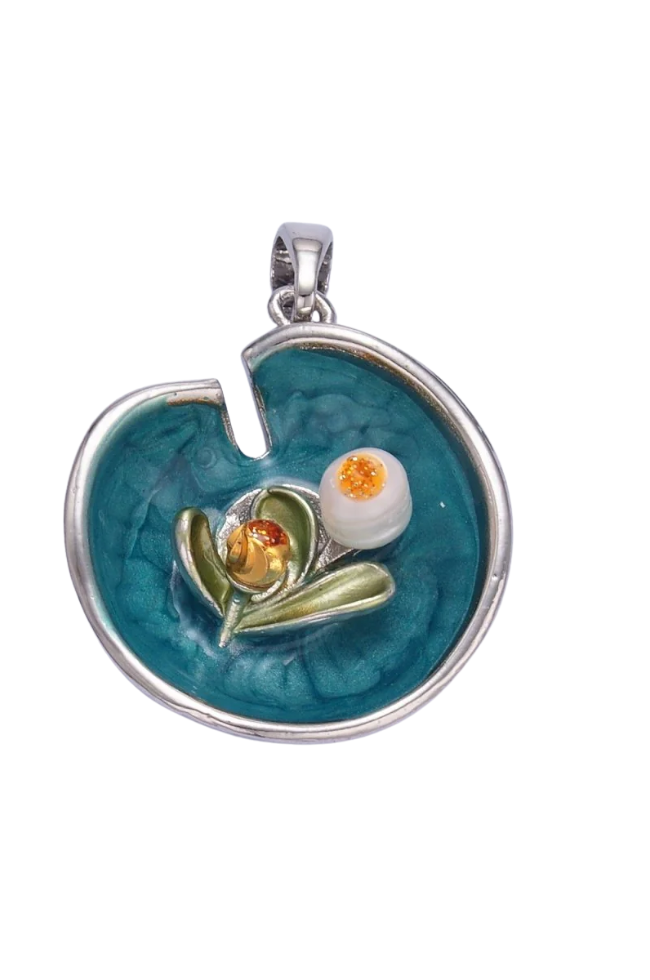 lily flower charm Enamel Water Lily Flower Charm– Boxbar