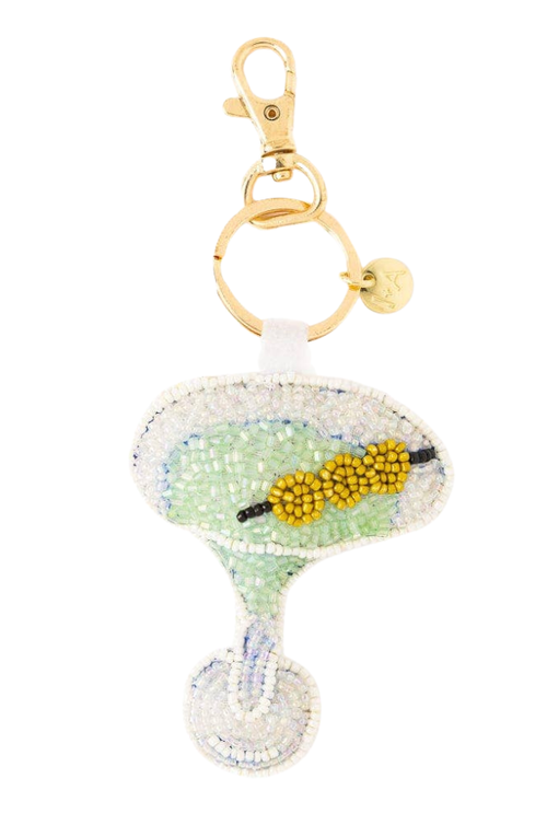 Martini Beaded Bag Charm